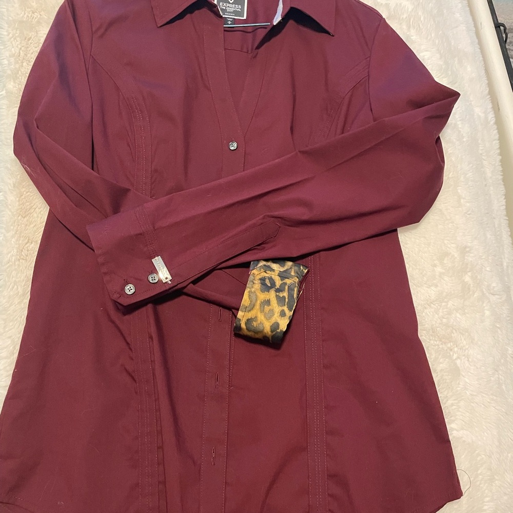 Express Deep Red Essential Shirt